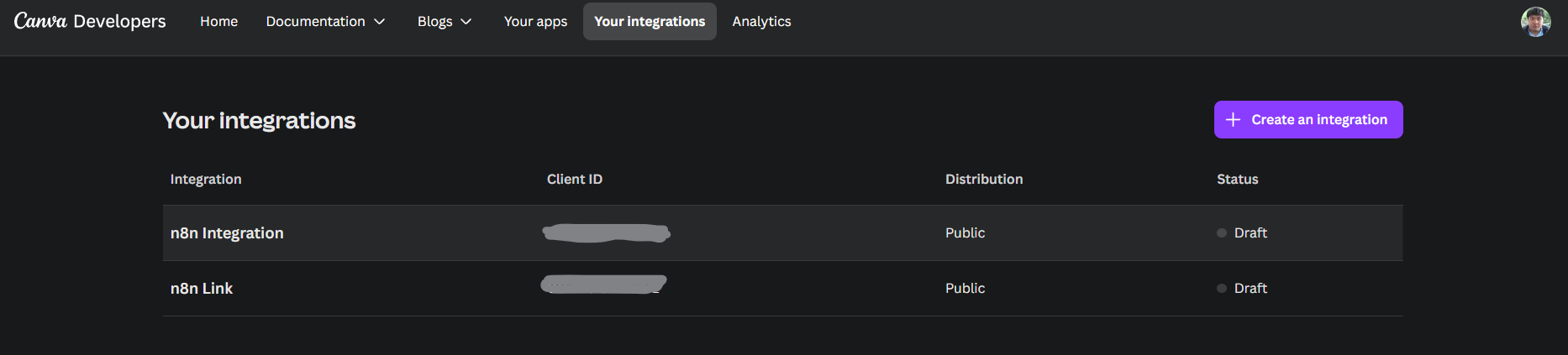 Canva Developer Portal - Create Integration