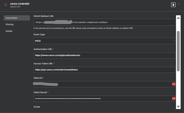 n8n - OAuth2 Configuration Fields
